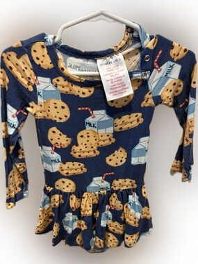Posh Peanut Navy Cookie & Milk Twill Dress